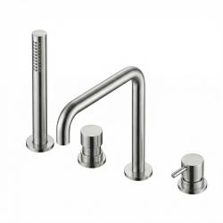Waterevolution Flow 4-hole Bath Faucet for Rim Mounting fully Stainless Steel H T138HIE