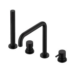 Waterevolution Flow 4-hole Bath Faucet for Rim Mounting Black H T138HPR