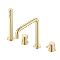 Waterevolution Flow 4-hole Bath Faucet for Rim Mounting fully PVD light gold H T138HWGE