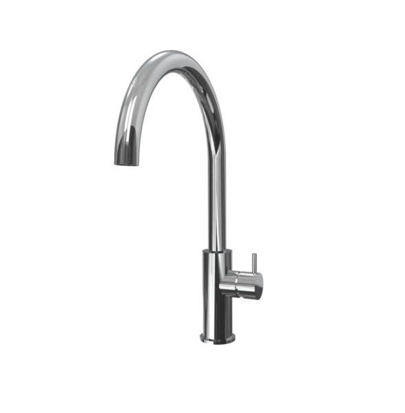 Waterevolution Flow kitchen faucet with round swivel spout chrome T158U01