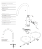 Waterevolution Flow keukenmengkraan met ronde draaibare uitloop light gold T158UWGE