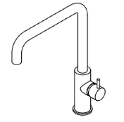 Waterevolution Flow kitchen mixer tap with angled swivel spout white T158HBR