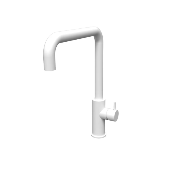 Waterevolution Flow kitchen mixer tap with angled swivel spout white T158HBR