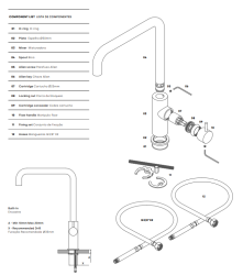 Waterevolution Flow kitchen mixer tap with angled swivel spout light gold T158HWGE