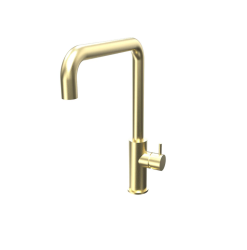 Waterevolution Flow kitchen mixer tap with angled swivel spout light gold T158HWGE