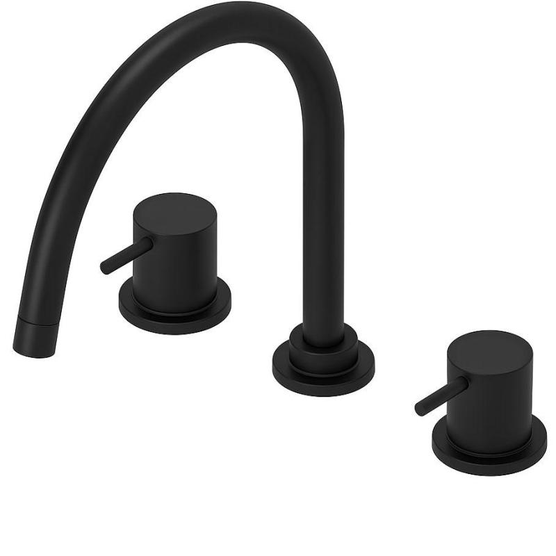 Waterevolution Flow 3-hole kitchen mixer tap with swivel spout and filtered water connection black T152UPR