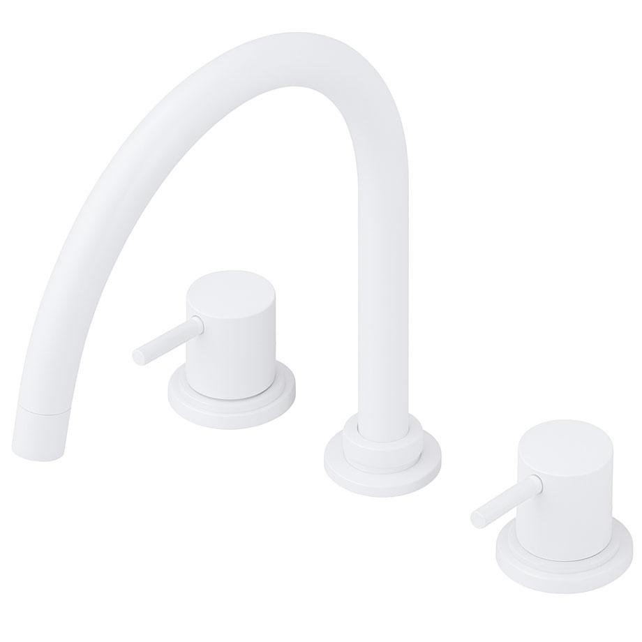 Waterevolution Flow 3-hole kitchen mixer tap with swivel spout and filtered water connection white T152UBR - Productafbeelding
