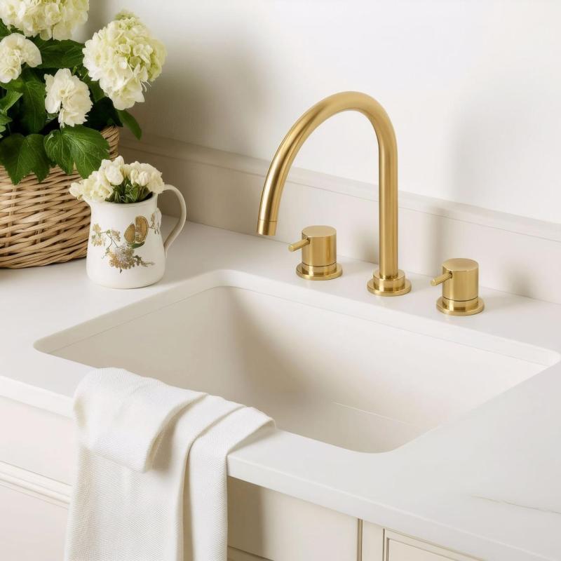 Waterevolution Flow 3-hole kitchen mixer tap with swivel spout and filtered water connection brass T152ULE