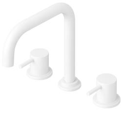 Waterevolution Flow 3-hole angled kitchen mixer tap with swivel spout and filtered water connection white T152HBR