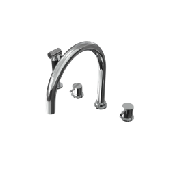 WaterEvolution Flow 4-hole kitchen mixer tap with pull-out spray chrome T153U01