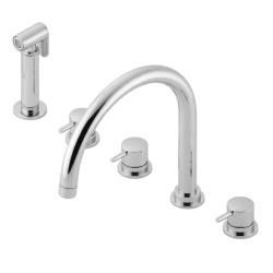 Waterevolution Flow 5-hole kitchen mixer tap with pull-out sprayer and filtered water connection chrome T154U01