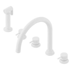 Waterevolution Flow 5-hole kitchen faucet with pull-out sprayer and filtered water connection white T154UBR