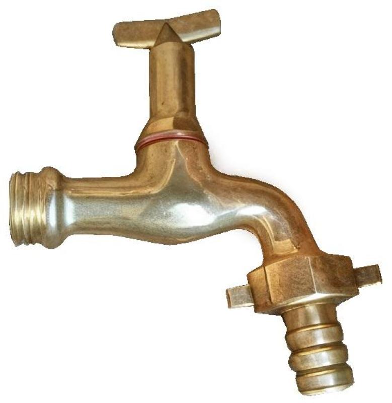 PB Garden Sandblasted Yellow Tap with Garden Hose Connection and Pull-Out Key 1208969786