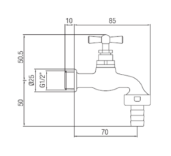 PB Garden Sandblasted Yellow Tap with Garden Hose Connection 1208969794