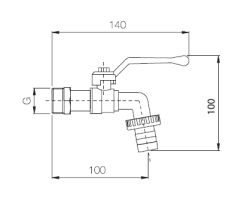 PB Garden Ball Valve with Garden Hose Connection and Handle 1208969797