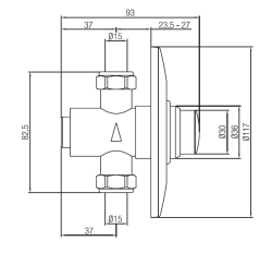 PB Self-Closing Built-In Shower Tap Timed 1208969805