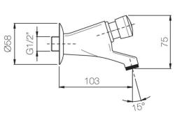 PB Self-Closing Wall-Mounted Tap Timed 1/2” 1208969808