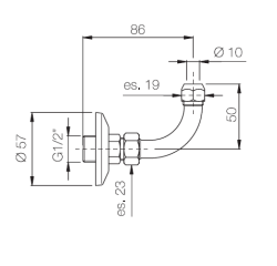 PB Accessory Copper Elbow Pipe for Fountain Tap or Basin Tap 1208969842