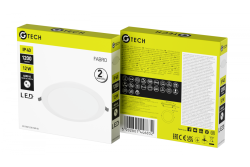 G-TECH FABRO Downlight, LED, 12W, 1200lm, 4000K, AC220-240V, IP40,recessed, round, white