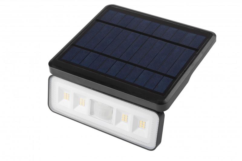 Solar luminaire with motion and dusk sensor DAVOS, LED, 1000lm, 4000K, 2000mAh, IP54, black