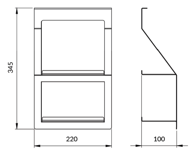 Epka Luxion Double Rack for Kitchen Rails Metal Black 1208969967