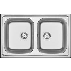 Sure! The translation of the text to English is: "Banka Centurio 20 Stainless Steel Double Sink Surface-mounted 80x50cm 1208970026".