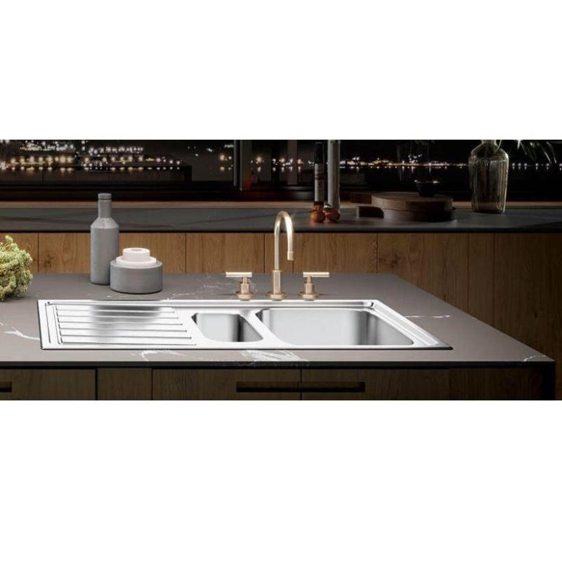 Banka Centurio 100-34 Stainless Steel Sink, surface-mounted, 100x50cm with draining board 1208970033