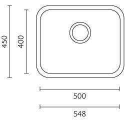 Banka IB5040 Stainless Steel Sink 50 x 40 cm Undermount 1208970037