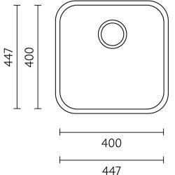 Translation: Banka IB4040 Stainless Steel Sink 40 x 40 cm Undermount 1208970039