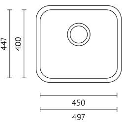 Translation: Banka IB4540 Stainless Steel Sink 45 x 40 cm Undermount 1208970044