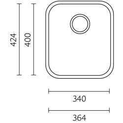 Translation: Banka IB3440 Stainless Steel Sink 34 x 40 cm Undermount 1208970046