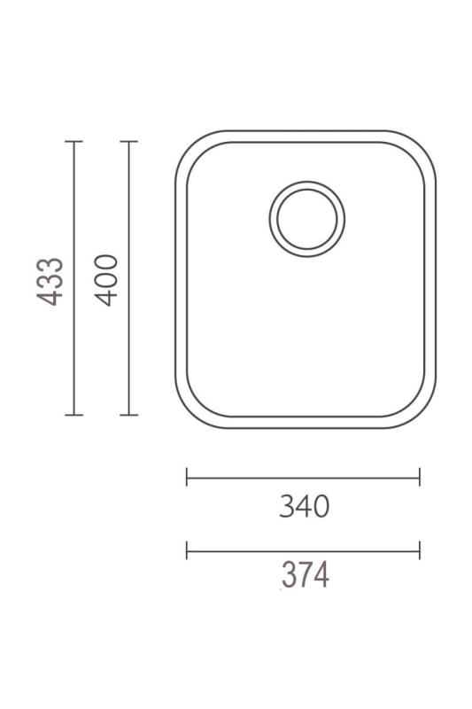 Banka IB3440 Stainless Steel Sink 34 x 40 cm Surface Mount and Flush Mount 1208970047
