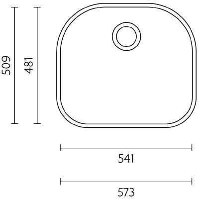 Denver Banka Stainless Steel Sink 54 x 48 cm Undermount 1208970048