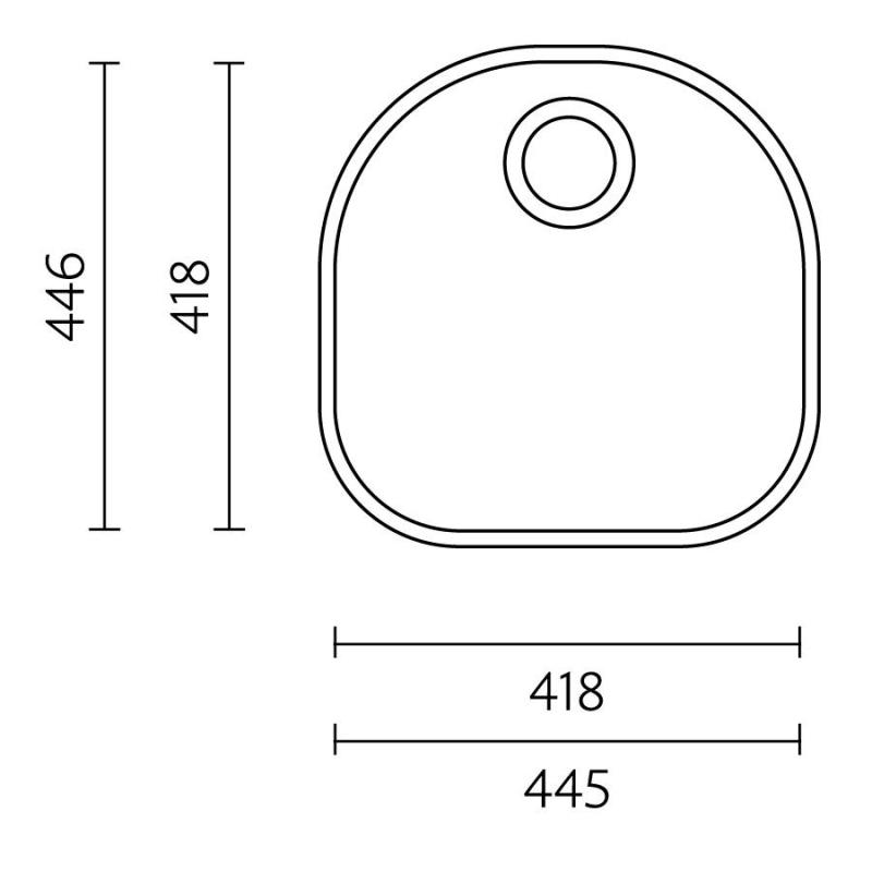 Banka Denver Stainless Steel Sink 41 x 41 cm Under-counter 1208970049