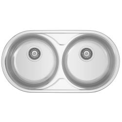 Banka Andalucia Stainless Steel Double Sink 835 x 440 cm Surface-Mount and Flush-Mount 1208970050