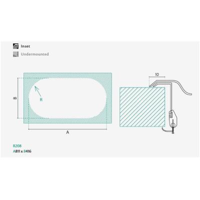 Banka Andalucia Stainless Steel Double Sink 835 x 440 cm Surface-Mount and Flush-Mount 1208970050