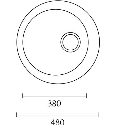 Banka Moscow Stainless Steel Round Sink 48 cm Surface Mount 1208970054