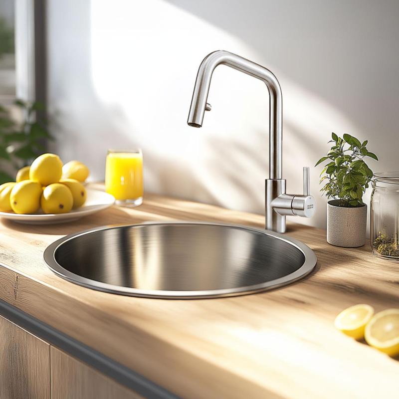 Banka R18380 Stainless Steel Round Sink 45 cm Top Mount 1208970055