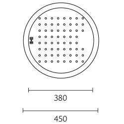 Banka P18380 Stainless Steel Round Shallow Sink 45 cm Surface-Mount and Undermount 1208970057