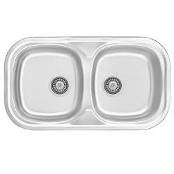 Halifax RVS Double Sink Built-in 80x45 cm 1208970060