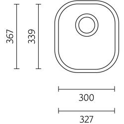 Translation: Banka Denver Stainless Steel Sink 300 x 339 mm Undermount 1208970065