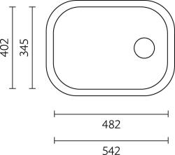 Banka Boston Stainless Steel Sink 542 x 402 mm Surface-Mounted 1208970071