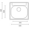 Banka New York RVS Spoelbak 635 x 559 mm Opbouw met kraangatbank 1208970077