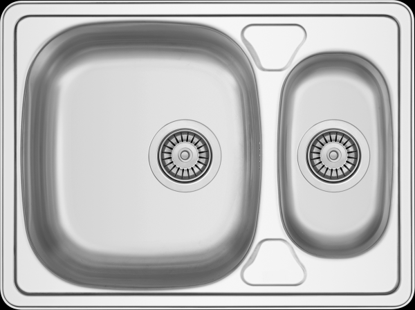 Translation of the text to English: Banka Admiral Stainless Steel 1.5 Undermount Sink 56x40 cm reversible 1208970090