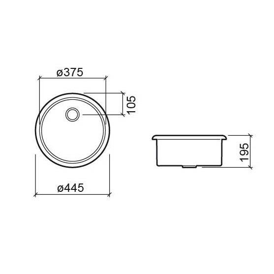 Ausmann Ceramic Brook ceramic white round countertop basin 1208970092