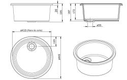 Ausmann Ceramic Brook ceramic white round countertop basin 1208970092