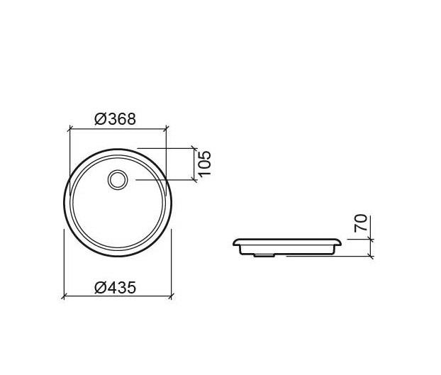 Ausmann Ceramic Glade - Shallow Ceramic White Round Vessel Sink 1208970093