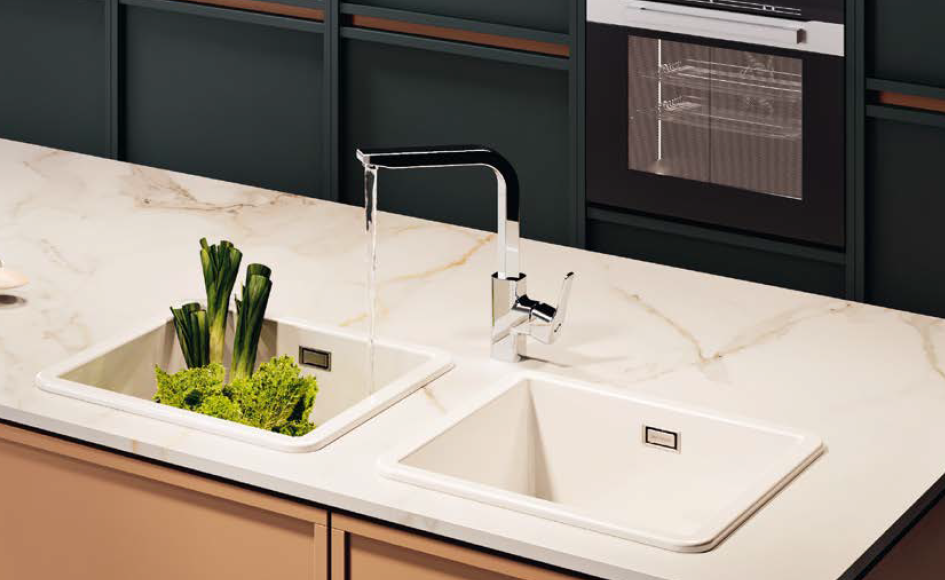 Ausmann Ceramic Ember Ceramic White Square Sink Top-Mount and Undermount 40 x 40 cm 1208970094