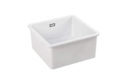 Ausmann Ceramic Ember Ceramic White Square Sink Top-Mount and Undermount 40 x 40 cm 1208970094