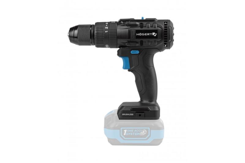 Högert Cordless Brushless Hammer Drill 18V for Brick, Stone, Wood, Metal, and Plastic